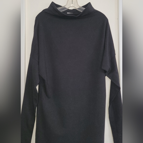 Norma Kamali True Black All In One Dolman Sleeve Stretch Cotton Dress Size XS - Picture 6 of 16